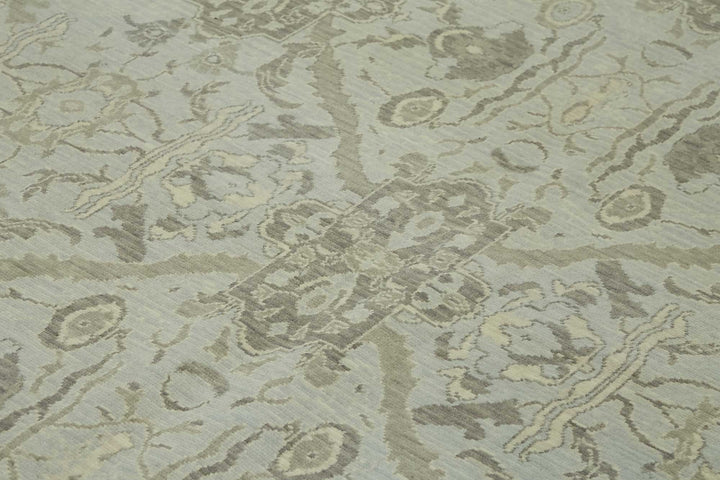 9x12 Hand-Knotted Wool Oushak Rug - 47806