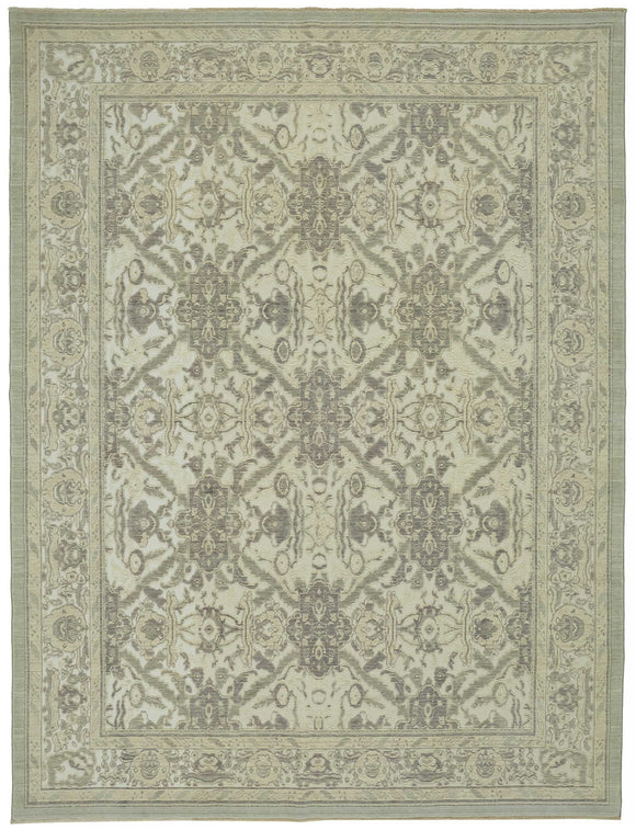 9x12 Hand-Knotted Wool Oushak Rug - 47807