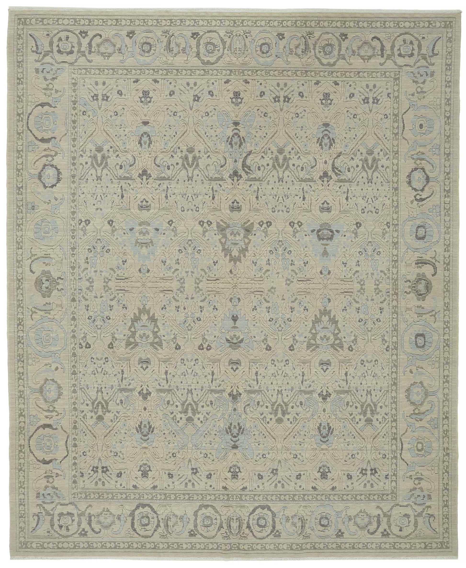 9x11 Hand-Knotted Wool Oushak Rug - 47808