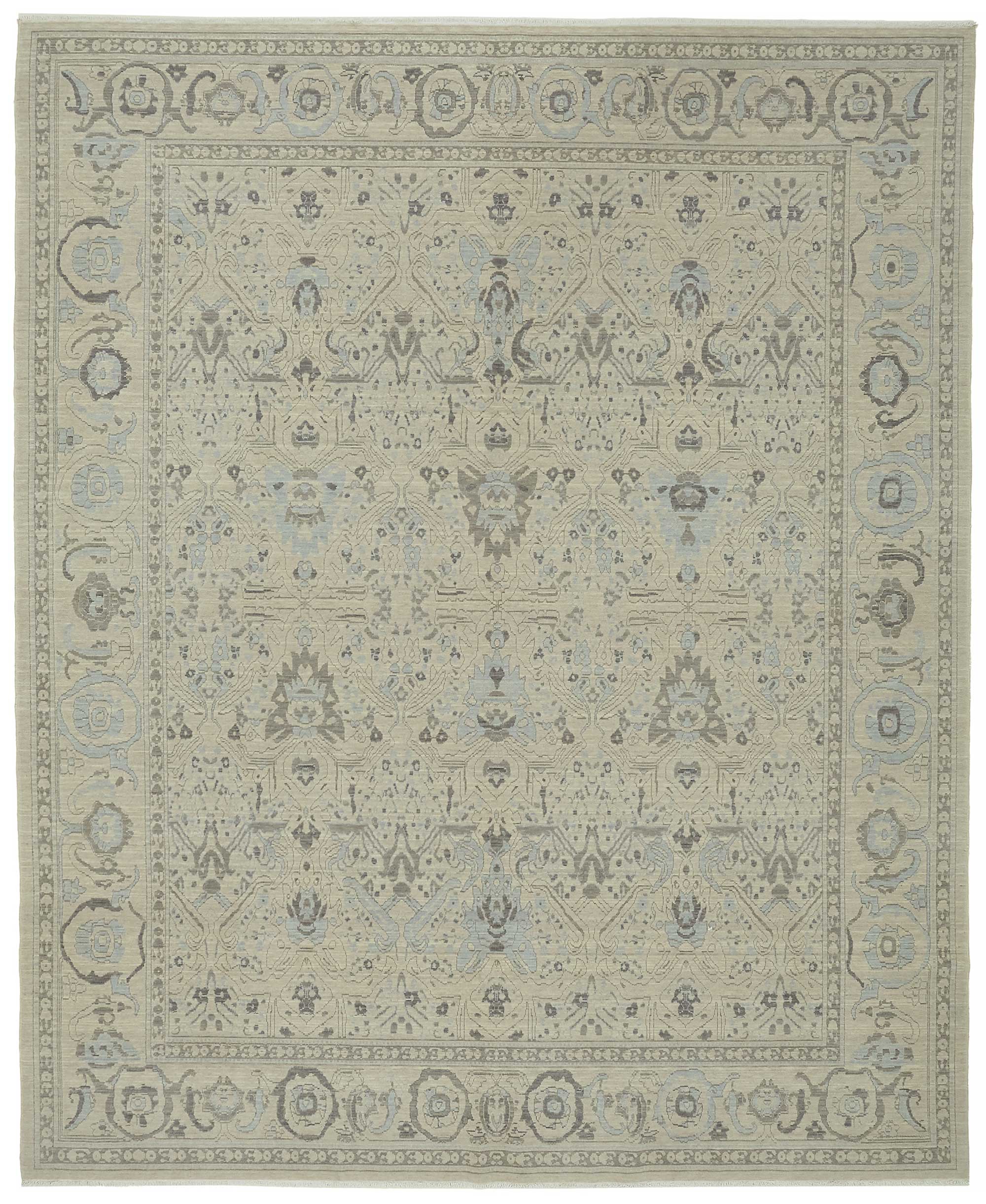 9x11 Hand-Knotted Wool Oushak Rug - 47808