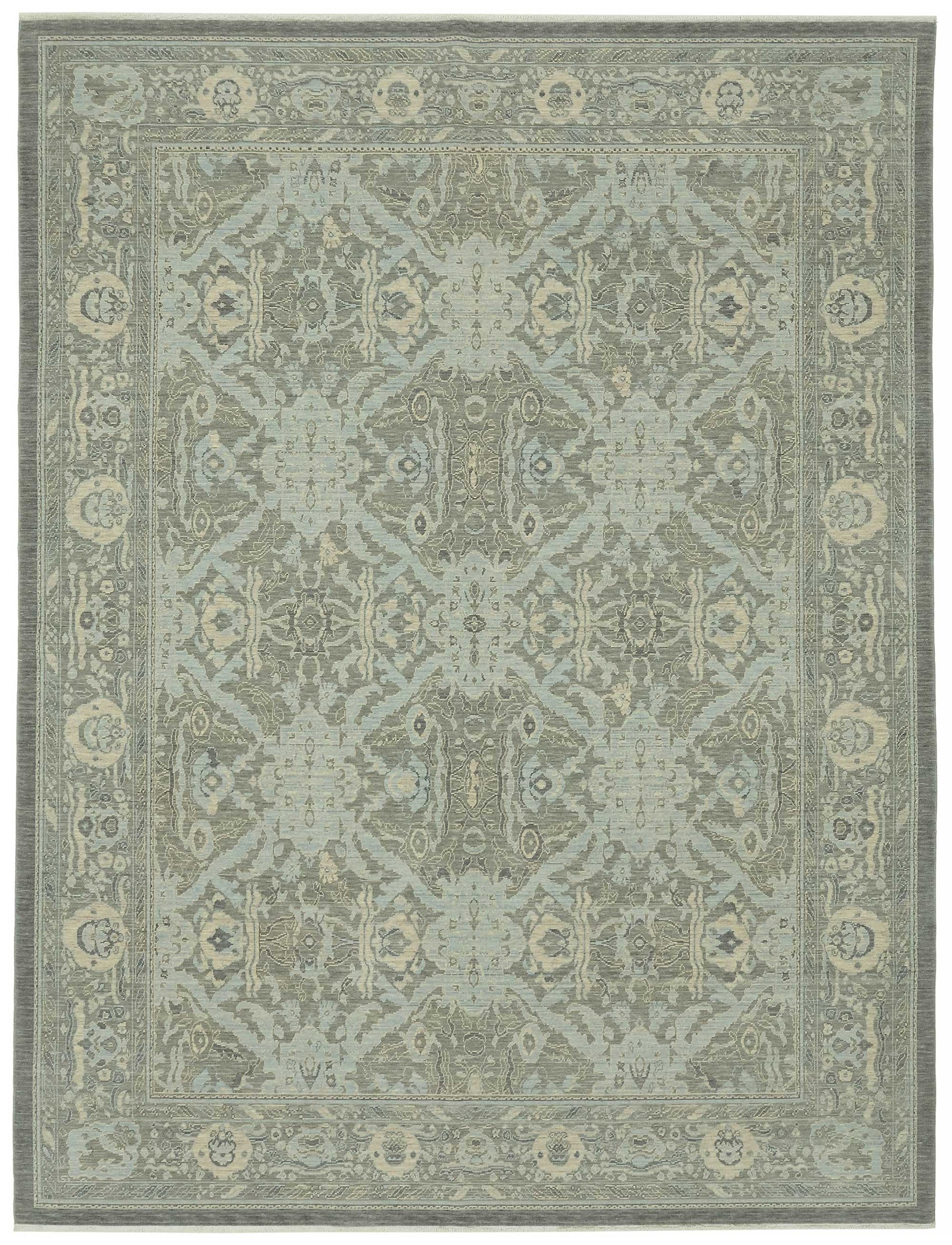 9x12 Hand-Knotted Wool Oushak Rug - 47809