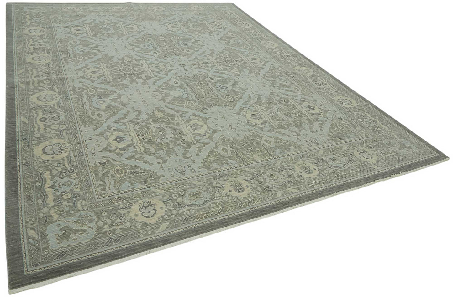 9x12 Hand-Knotted Wool Oushak Rug - 47809