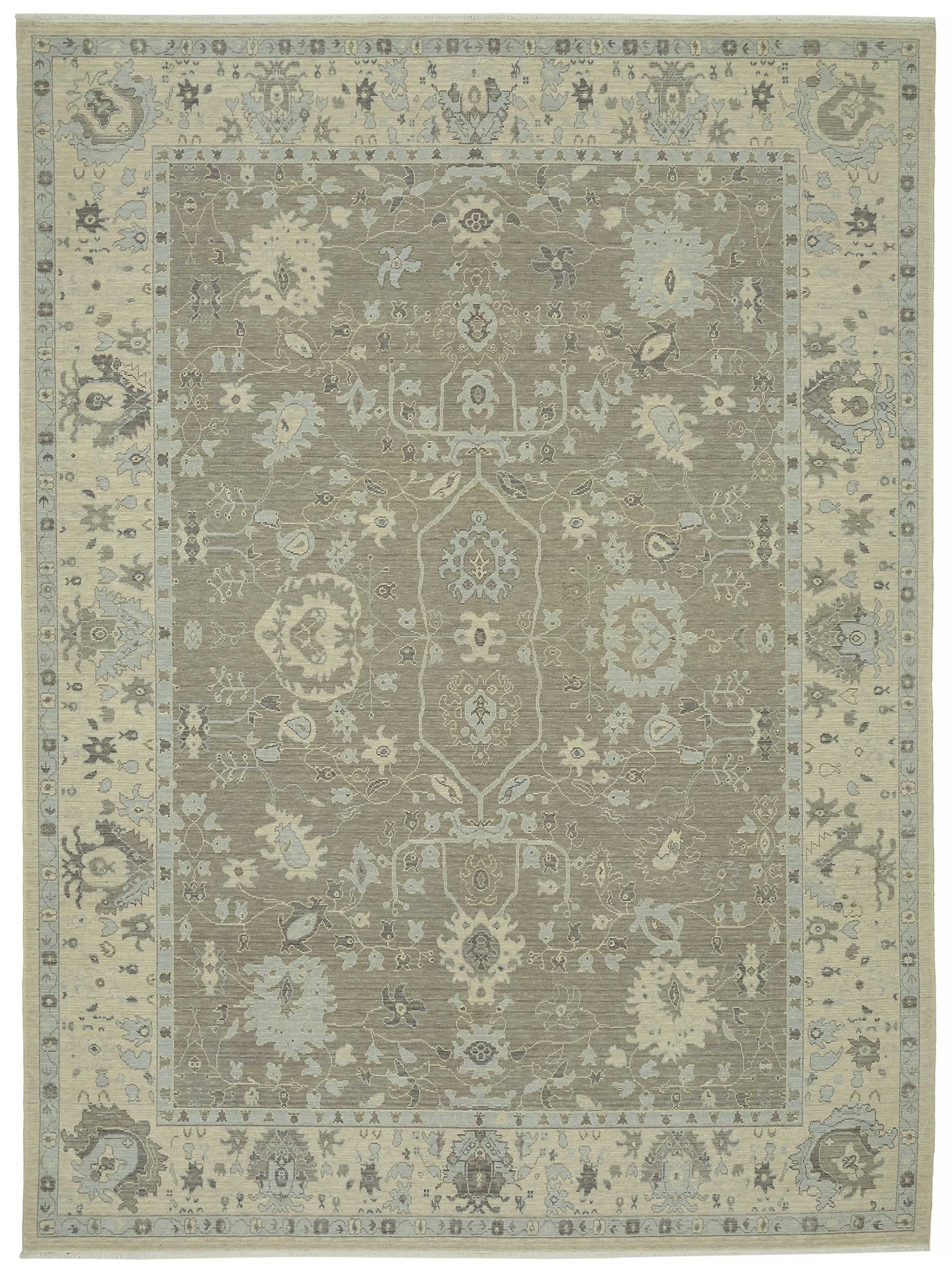 8x11 Hand-Knotted Wool Oushak Rug - 47811