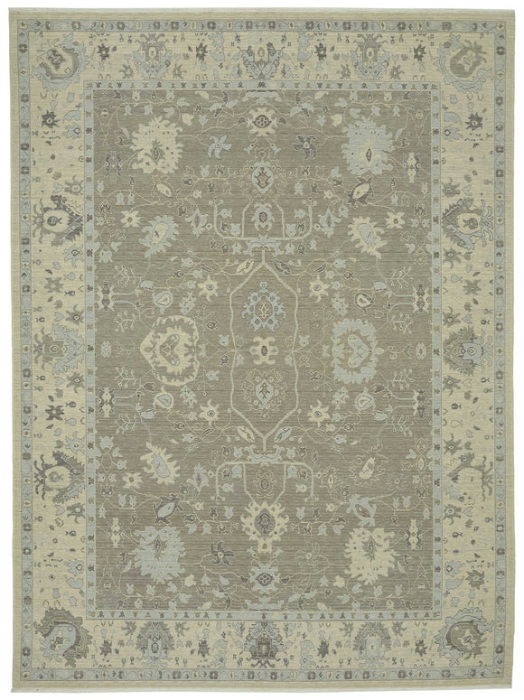 8x11 Hand-Knotted Wool Oushak Rug - 47811