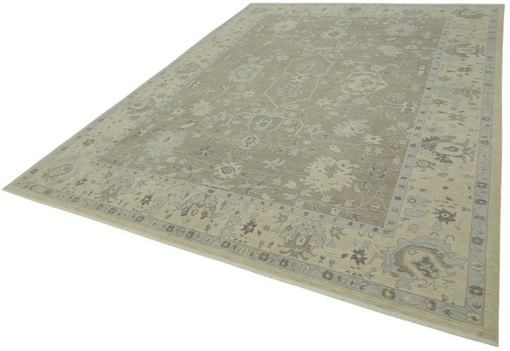 8x11 Hand-Knotted Wool Oushak Rug - 47811