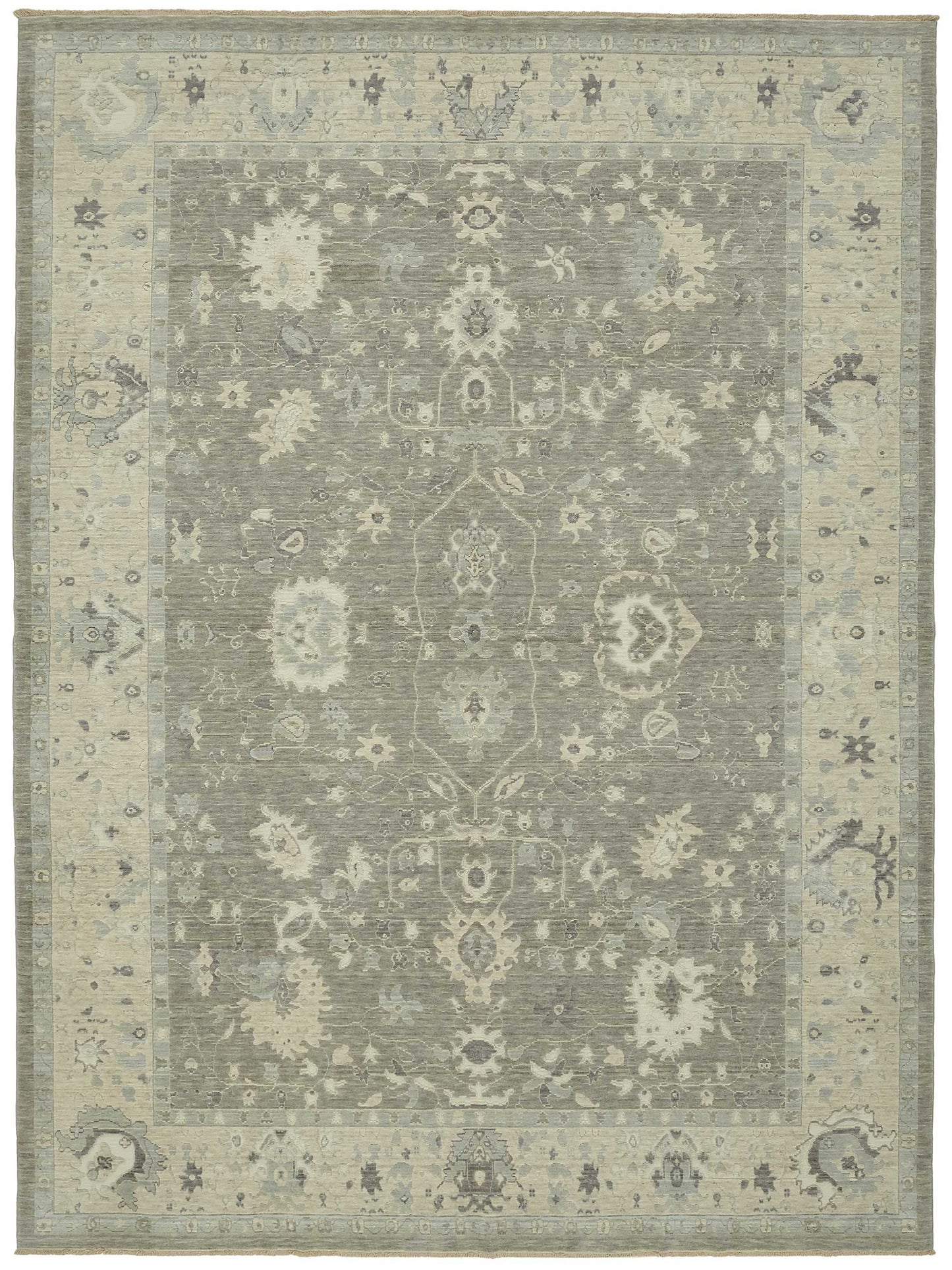 8x11 Hand-Knotted Wool Oushak Rug - 47814