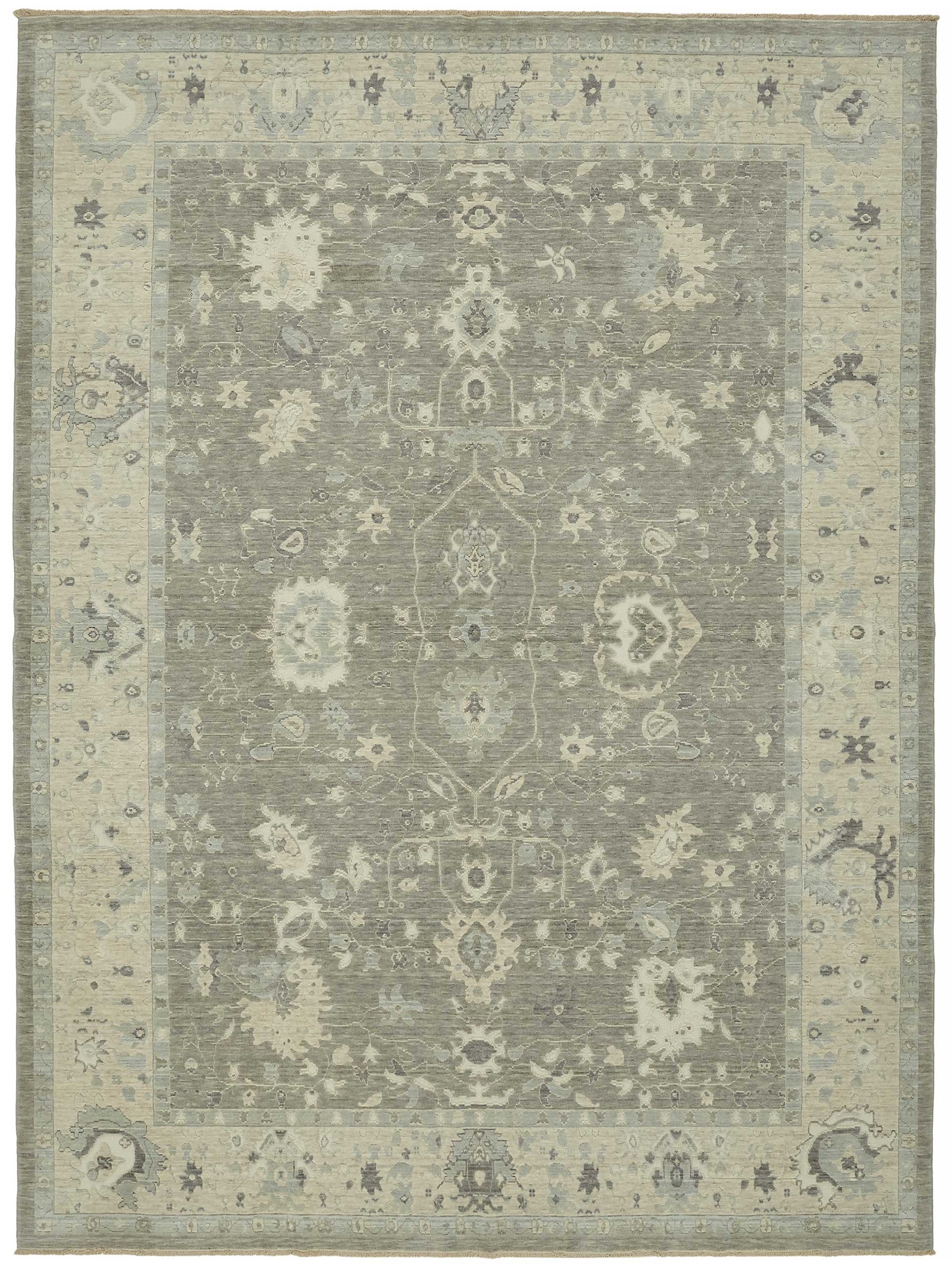 8x11 Hand-Knotted Wool Oushak Rug - 47814