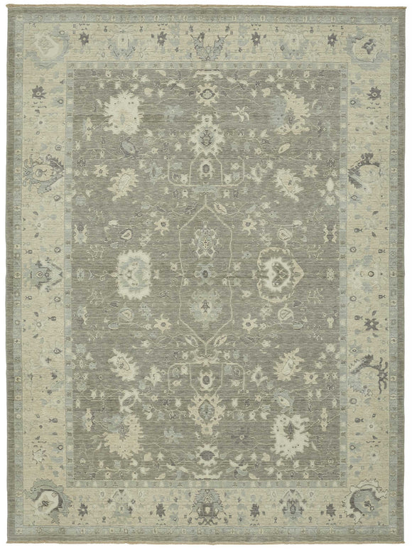 8x11 Hand-Knotted Wool Oushak Rug - 47814