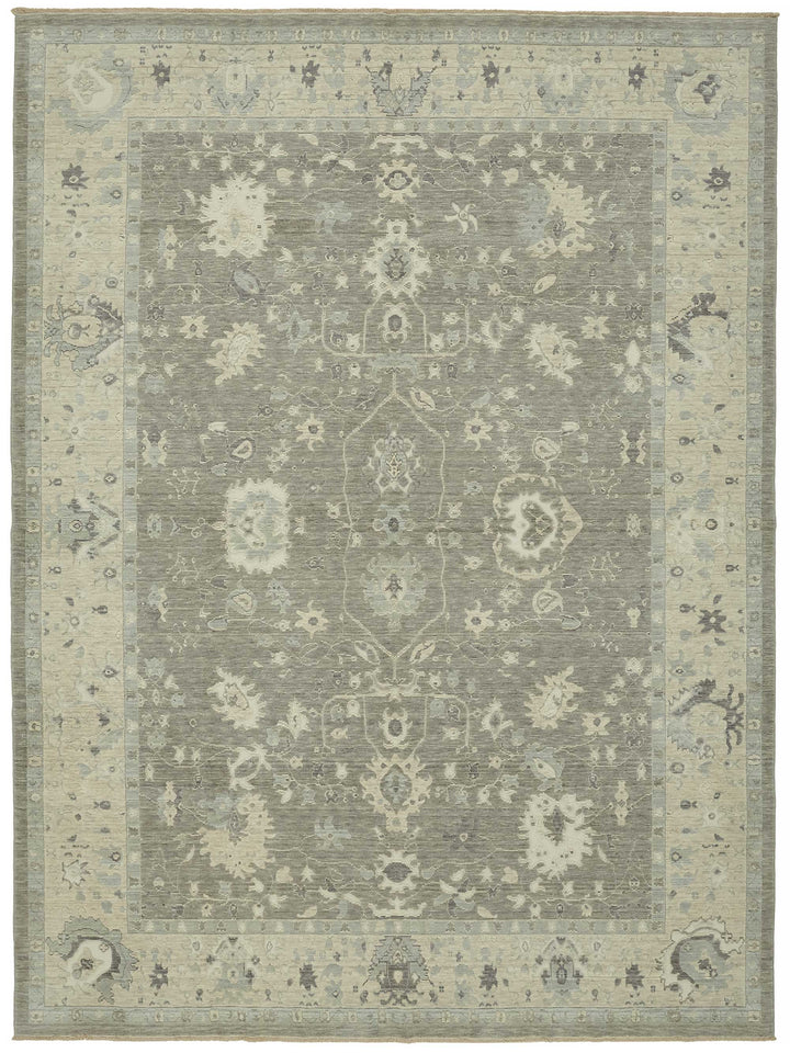 8x11 Hand-Knotted Wool Oushak Rug - 47814