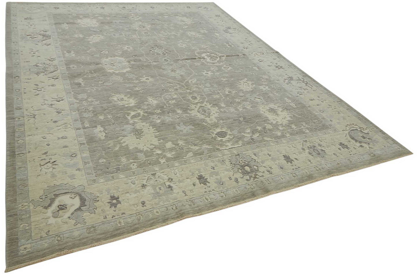 8x11 Hand-Knotted Wool Oushak Rug - 47814