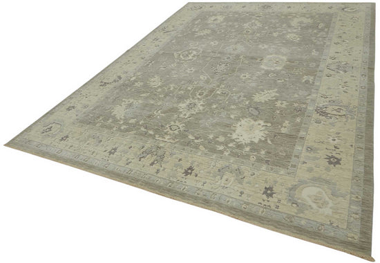 8x11 Hand-Knotted Wool Oushak Rug - 47814