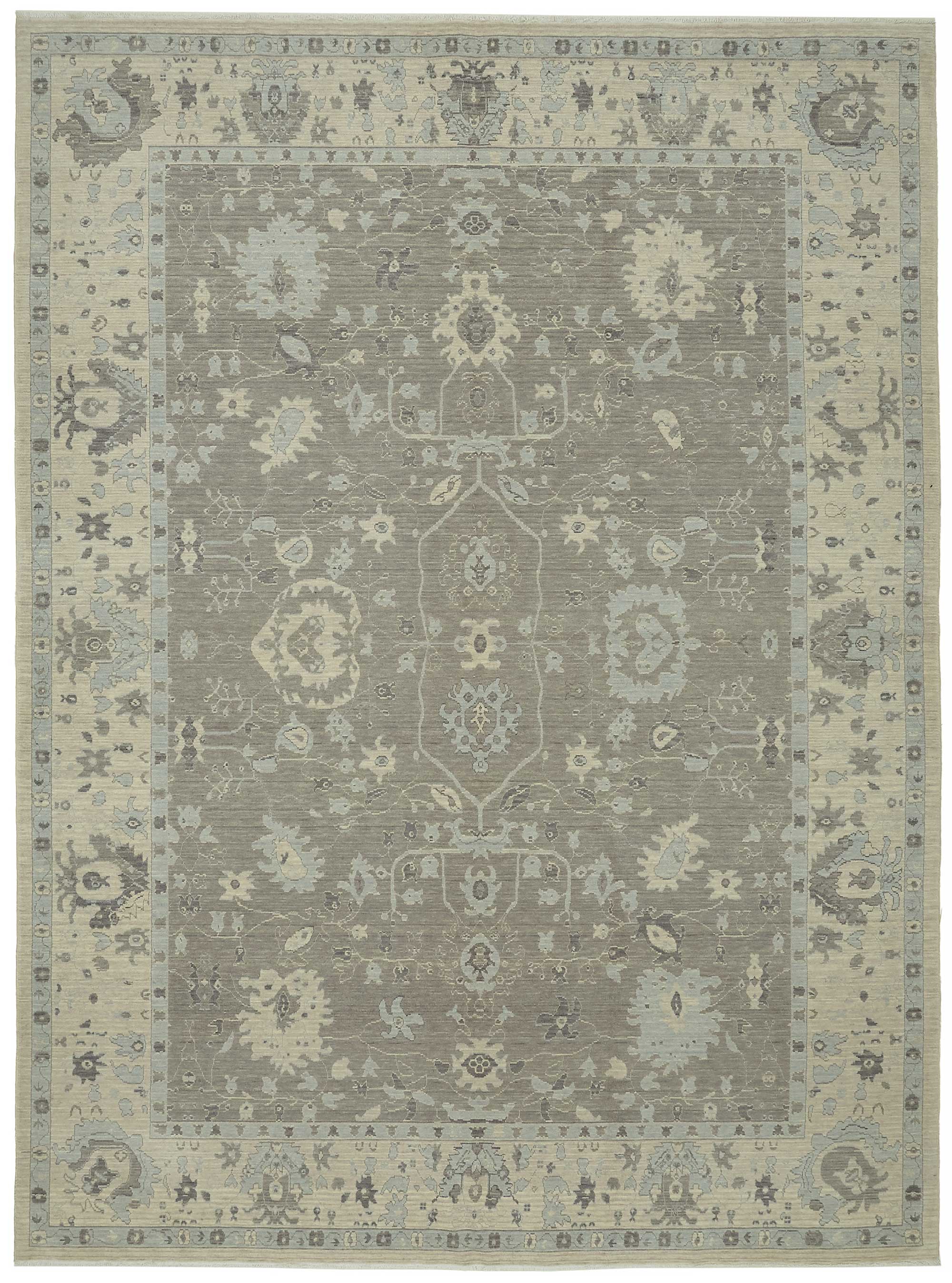 8x11 Hand-Knotted Wool Oushak Rug - 47815