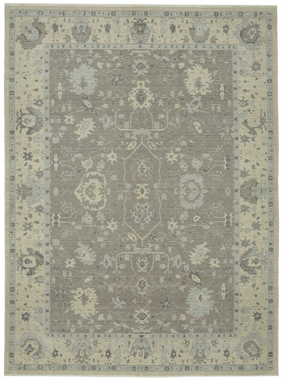 8x11 Hand-Knotted Wool Oushak Rug - 47815
