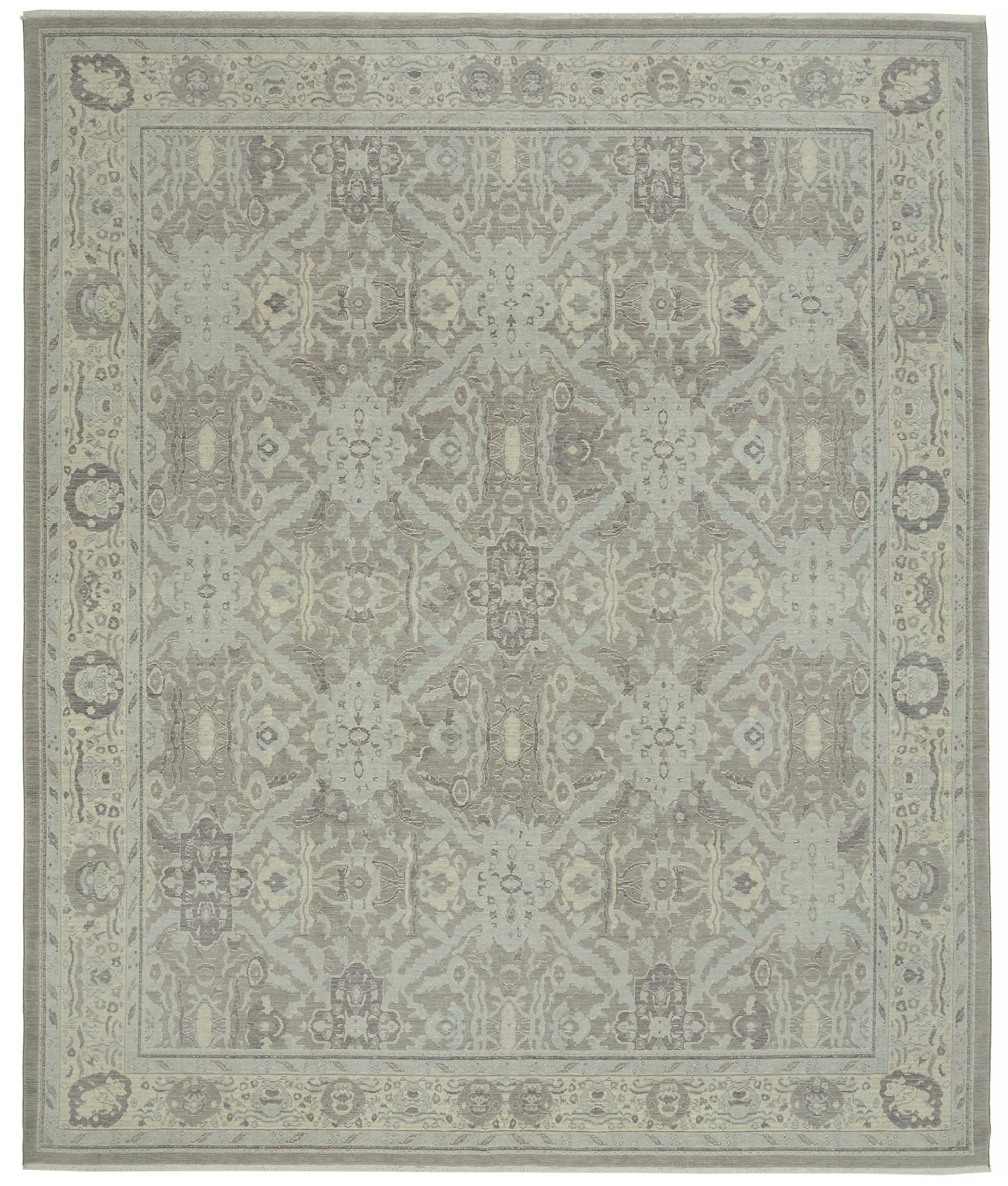 10x12 Hand-Knotted Wool Oushak Rug - 47819
