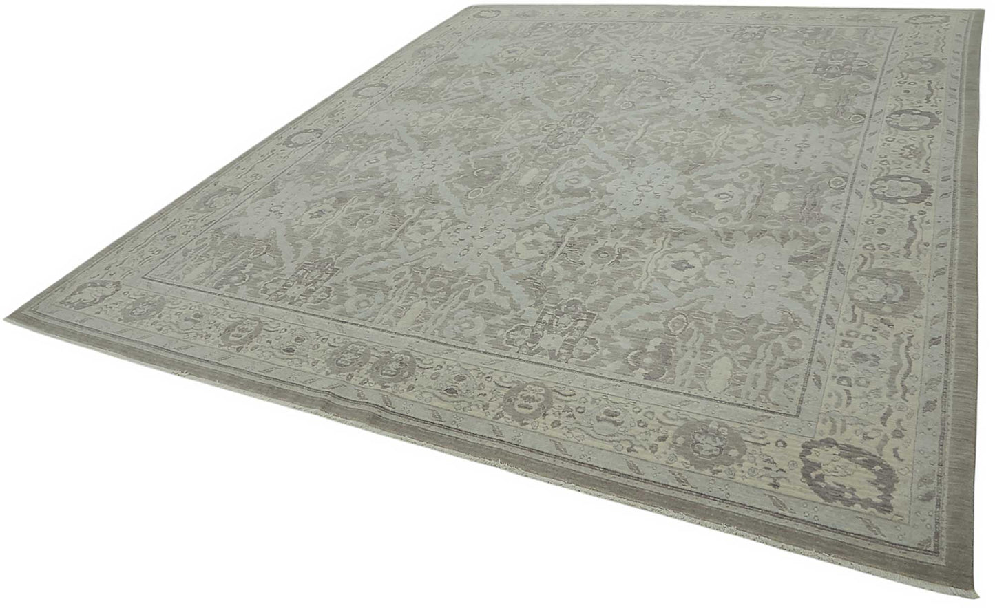 10x12 Hand-Knotted Wool Oushak Rug - 47819