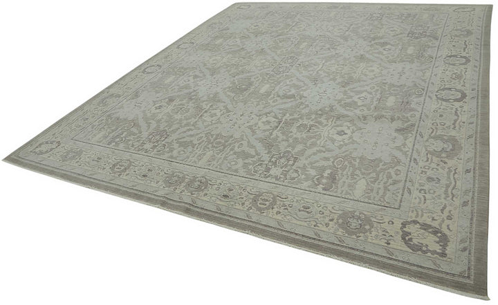10x12 Hand-Knotted Wool Oushak Rug - 47819