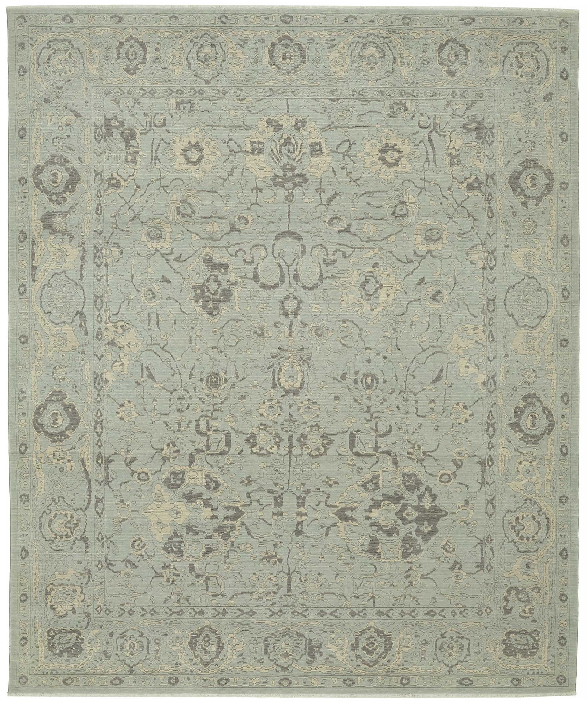 10x12 Hand-Knotted Wool Oushak Rug - 47820