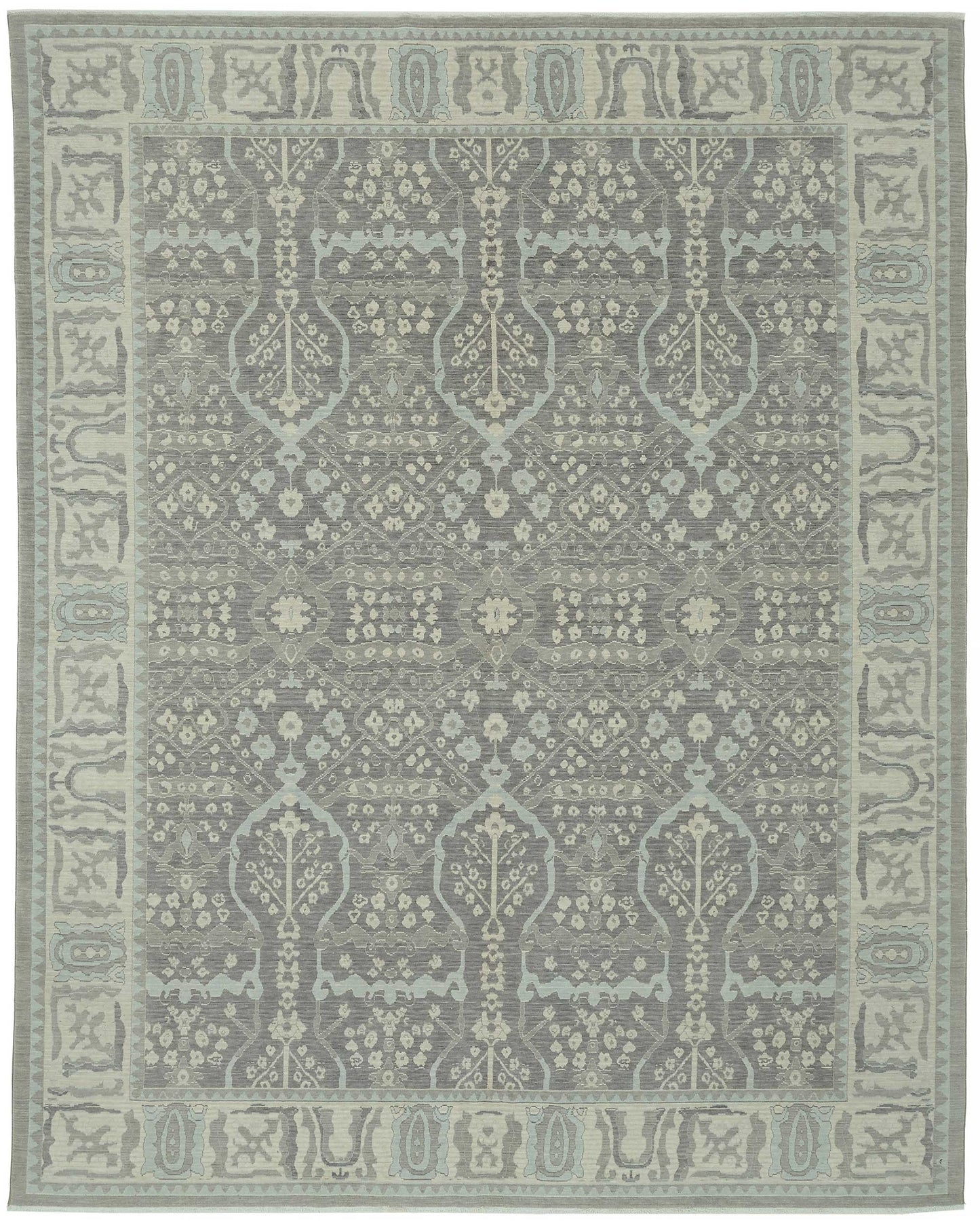 10x12 Hand-Knotted Wool Oushak Rug - 47822