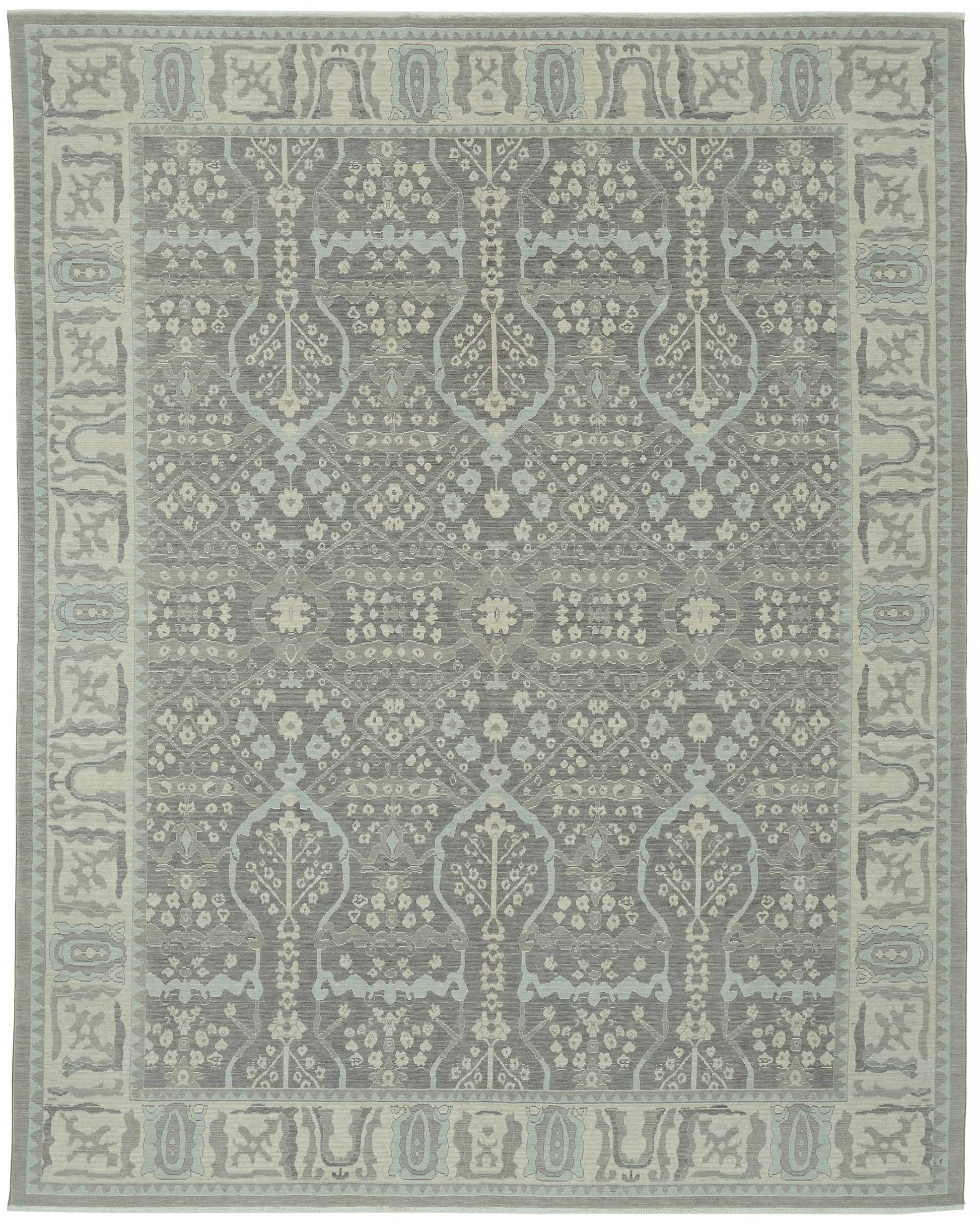10x12 Hand-Knotted Wool Oushak Rug - 47822