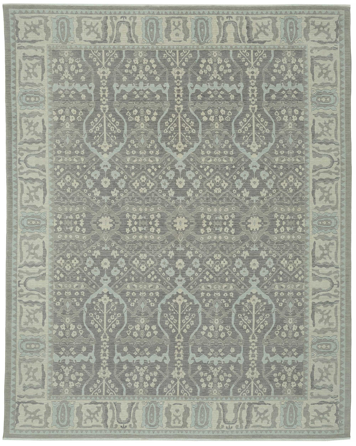 10x12 Hand-Knotted Wool Oushak Rug - 47822