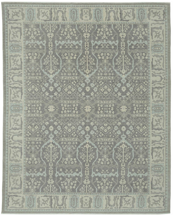 10x12 Hand-Knotted Wool Oushak Rug - 47822
