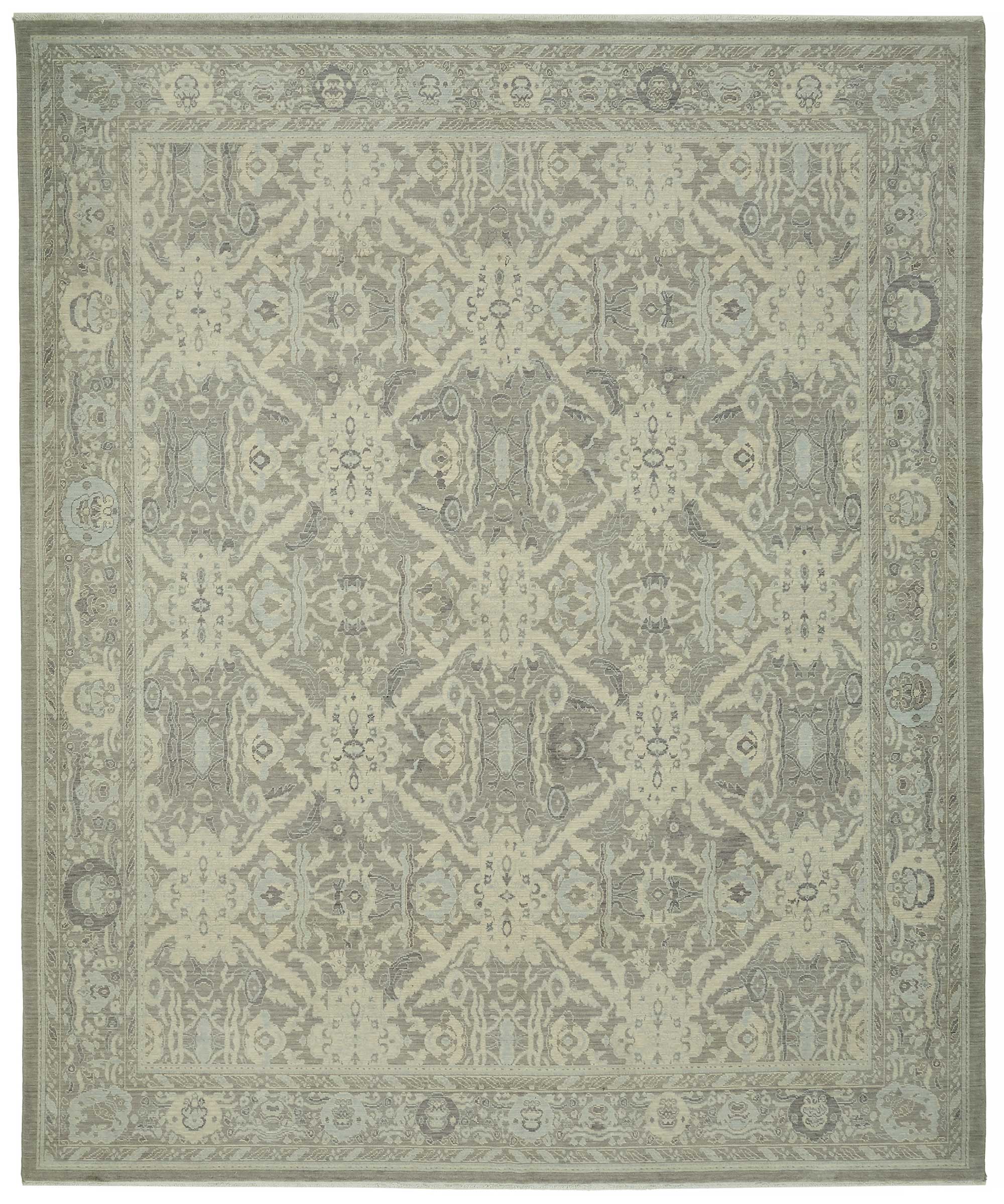 10x12 Hand-Knotted Wool Oushak Rug - 47823