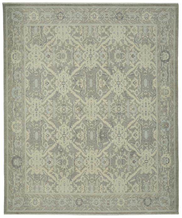 10x12 Hand-Knotted Wool Oushak Rug - 47823