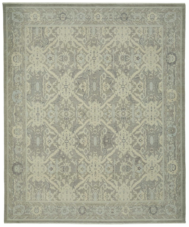 10x12 Hand-Knotted Wool Oushak Rug - 47823
