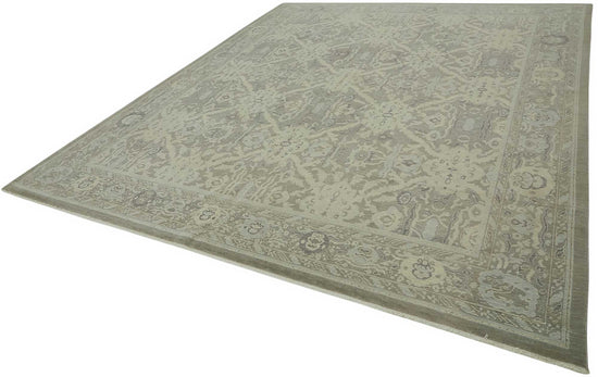10x12 Hand-Knotted Wool Oushak Rug - 47823