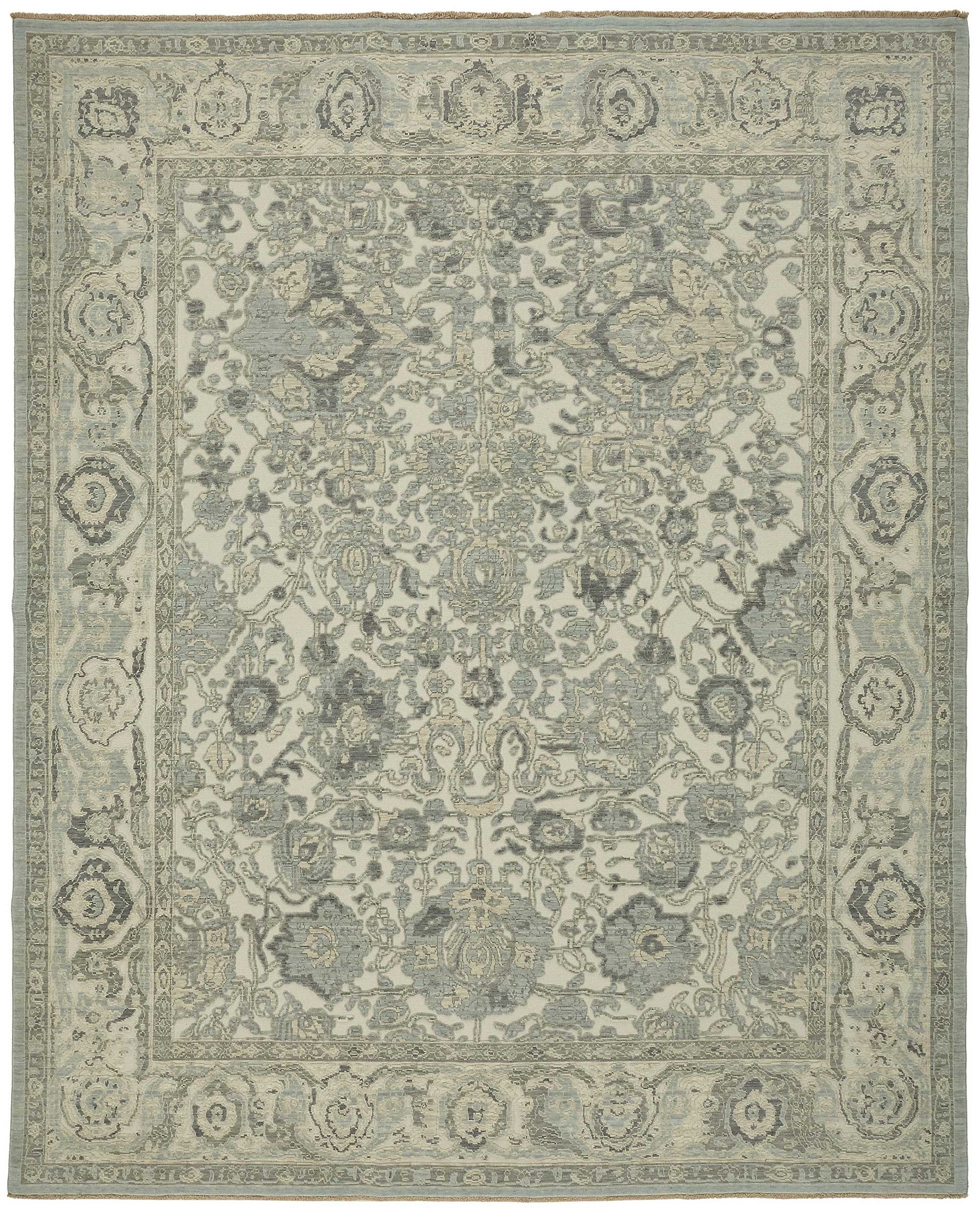 10x12 Hand-Knotted Wool Oushak Rug - 47825