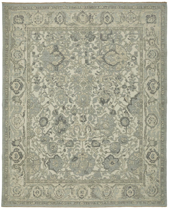 10x12 Hand-Knotted Wool Oushak Rug - 47825