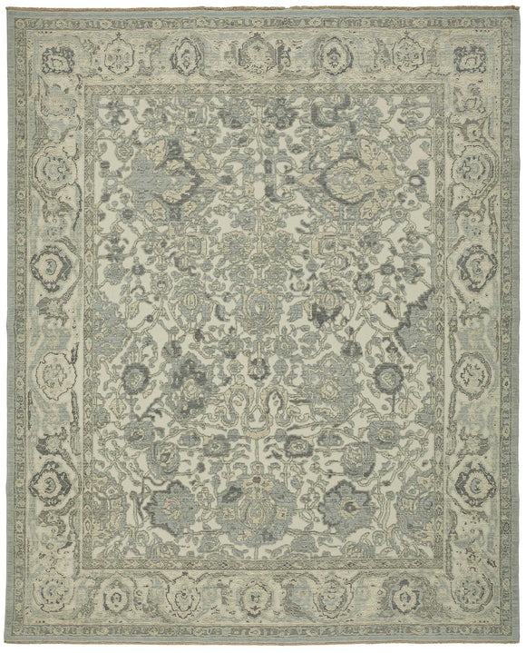 10x12 Hand-Knotted Wool Oushak Rug - 47825