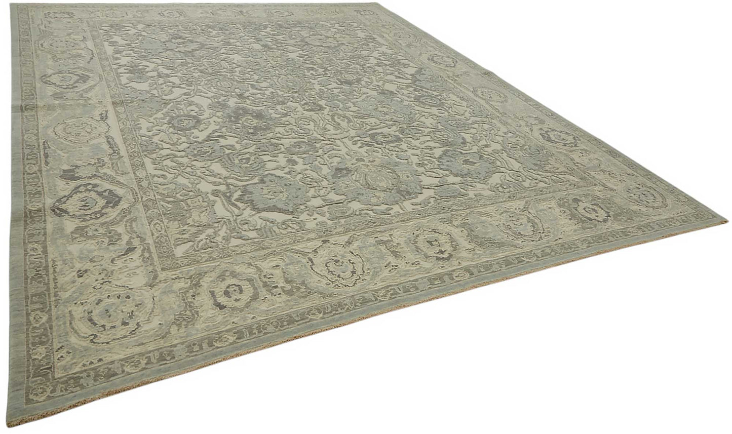 10x12 Hand-Knotted Wool Oushak Rug - 47825