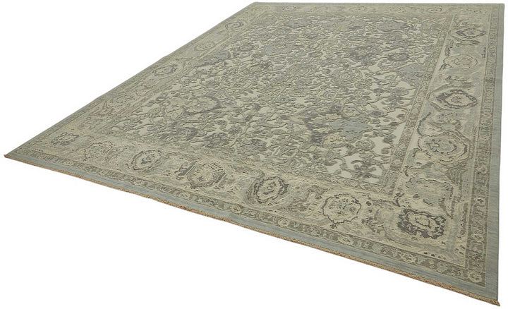 10x12 Hand-Knotted Wool Oushak Rug - 47825