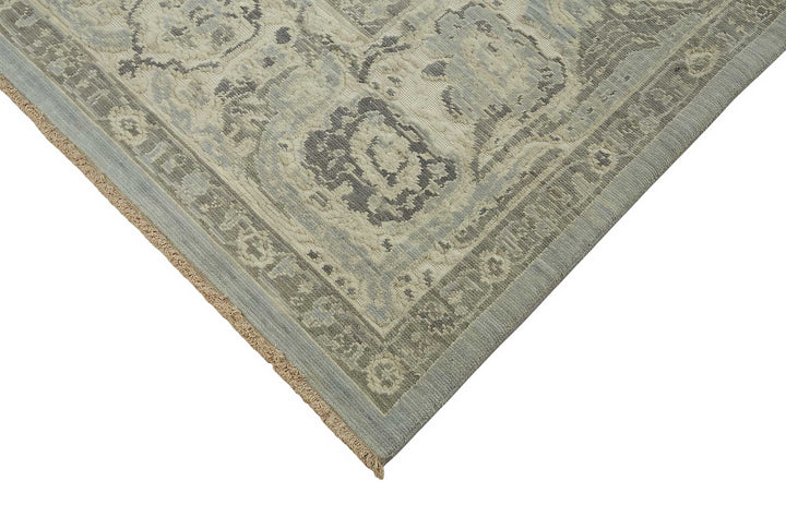 10x12 Hand-Knotted Wool Oushak Rug - 47825