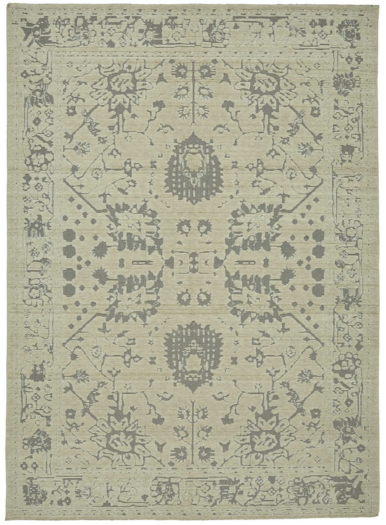 9x12 Hand-Knotted Wool Oushak Rug - 47826