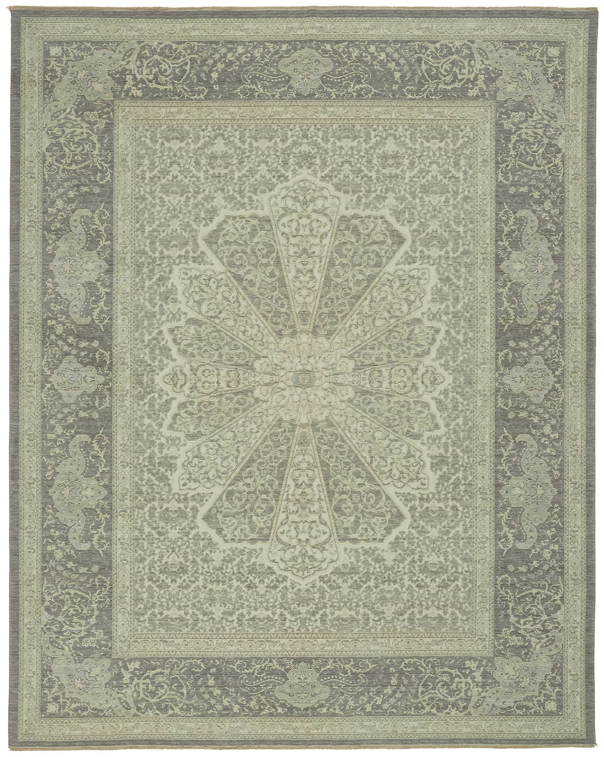 10x12 Hand-Knotted Wool Oushak Rug - 47828