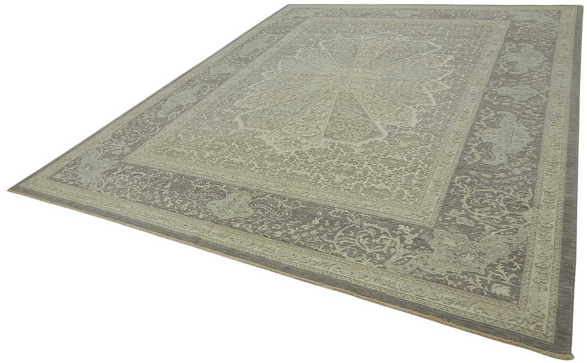 10x12 Hand-Knotted Wool Oushak Rug - 47828