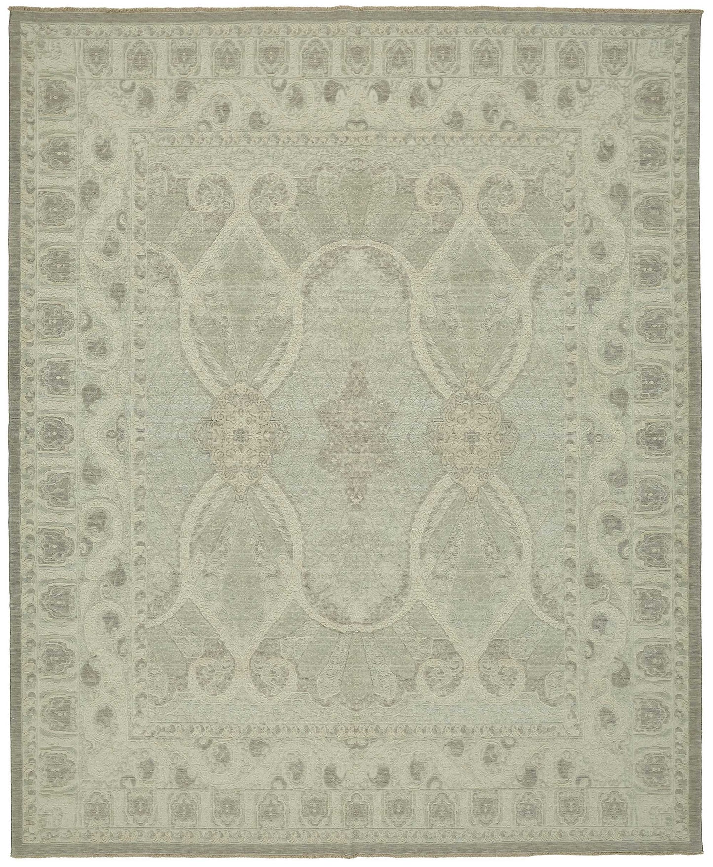 10x12 Hand-Knotted Wool Oushak Rug - 47829