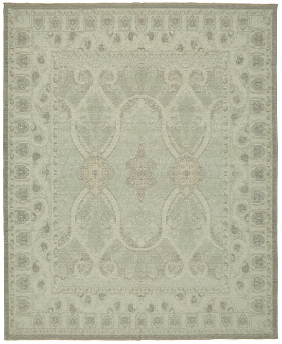 10x12 Hand-Knotted Wool Oushak Rug - 47829