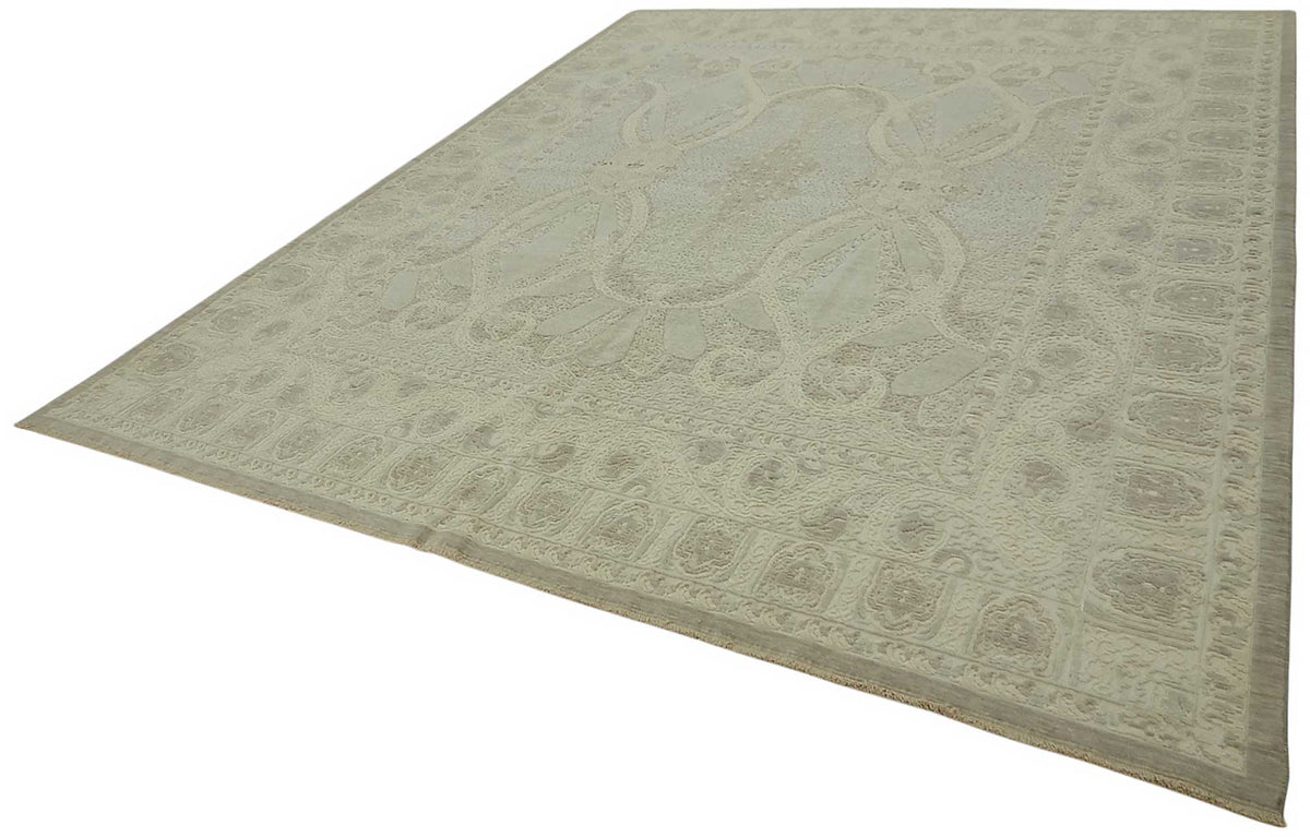 10x12 Hand-Knotted Wool Oushak Rug - 47829
