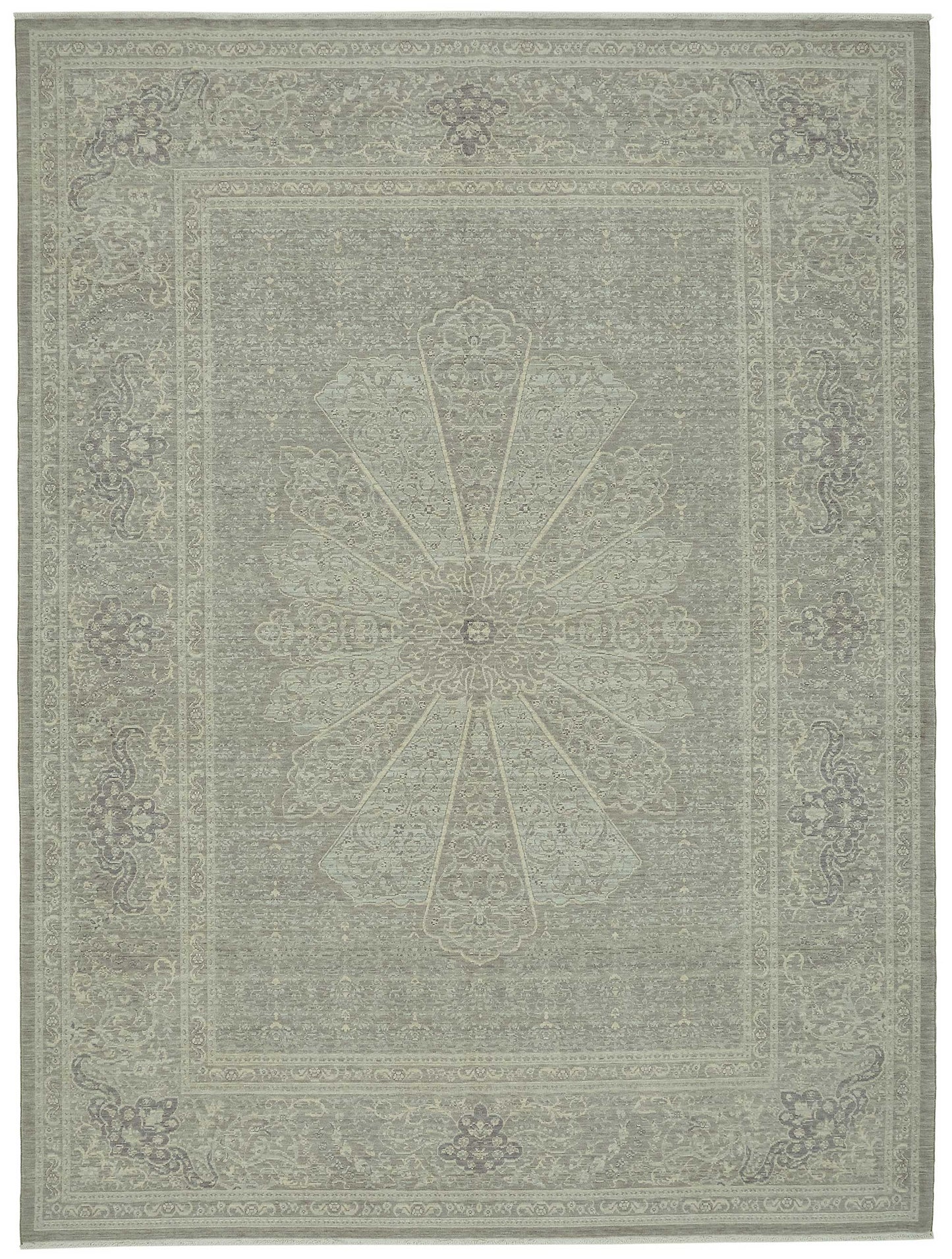 9x12 Hand-Knotted Wool Oushak Rug - 47833