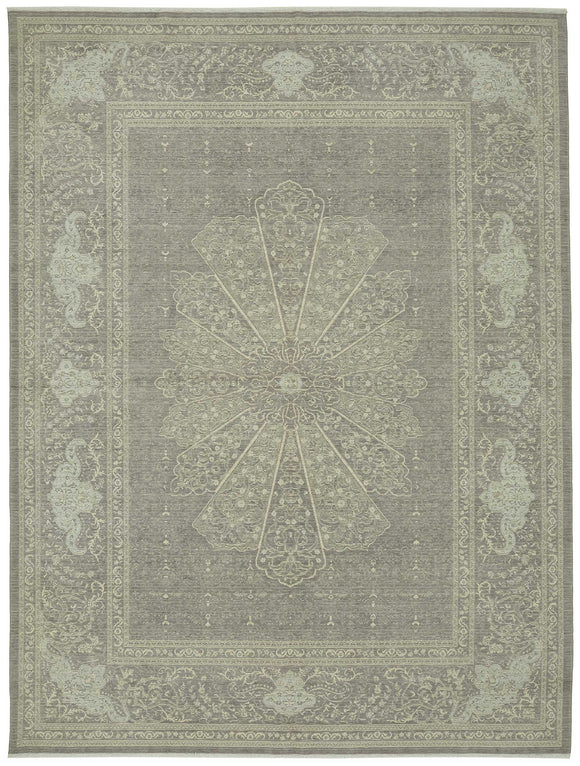 9x12 Hand-Knotted Wool Oushak Rug - 47834