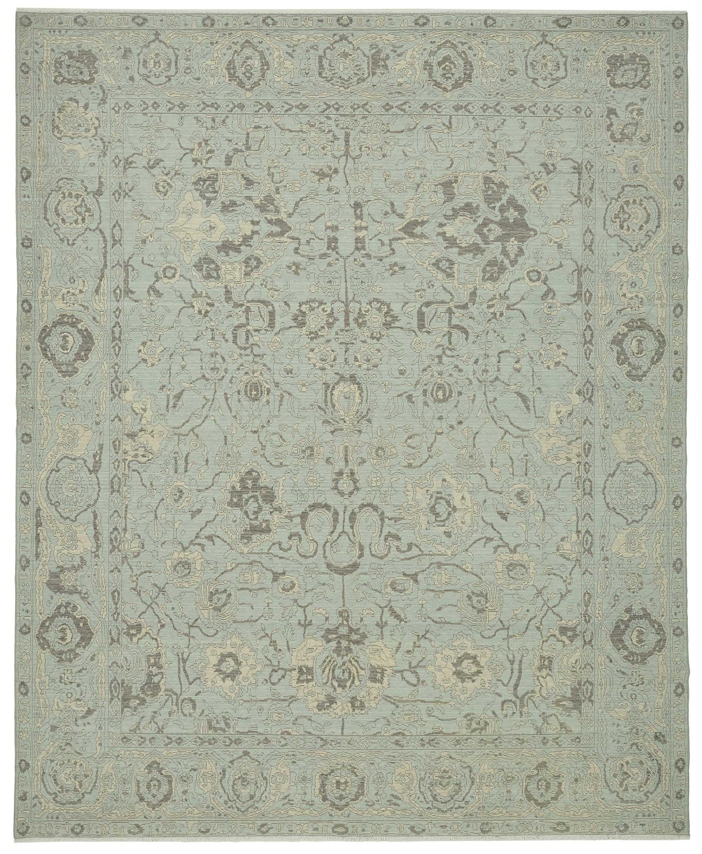 10x12 Hand-Knotted Wool Oushak Rug - 47835