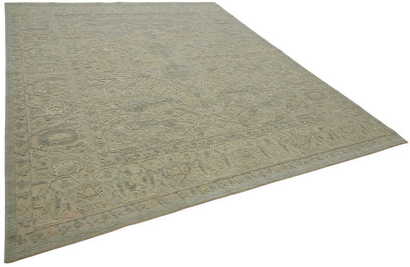 9x11 Hand-Knotted Wool Oushak Rug - 47839
