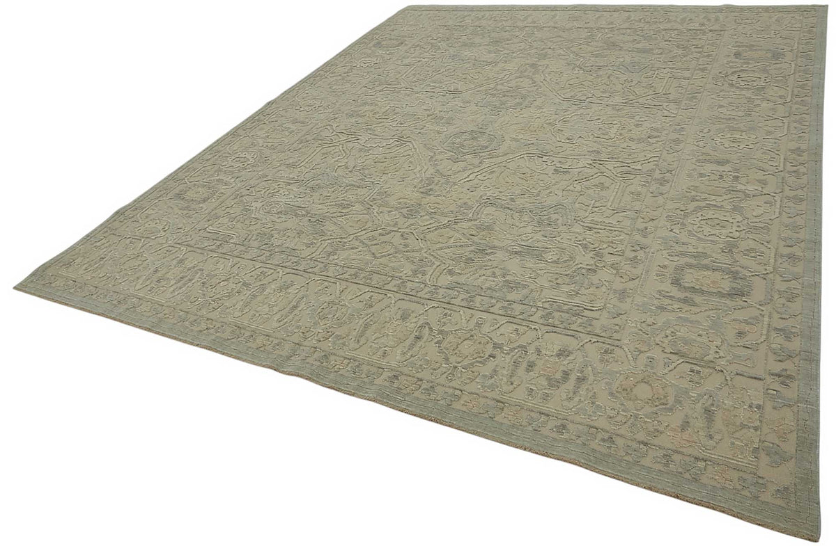 9x11 Hand-Knotted Wool Oushak Rug - 47839