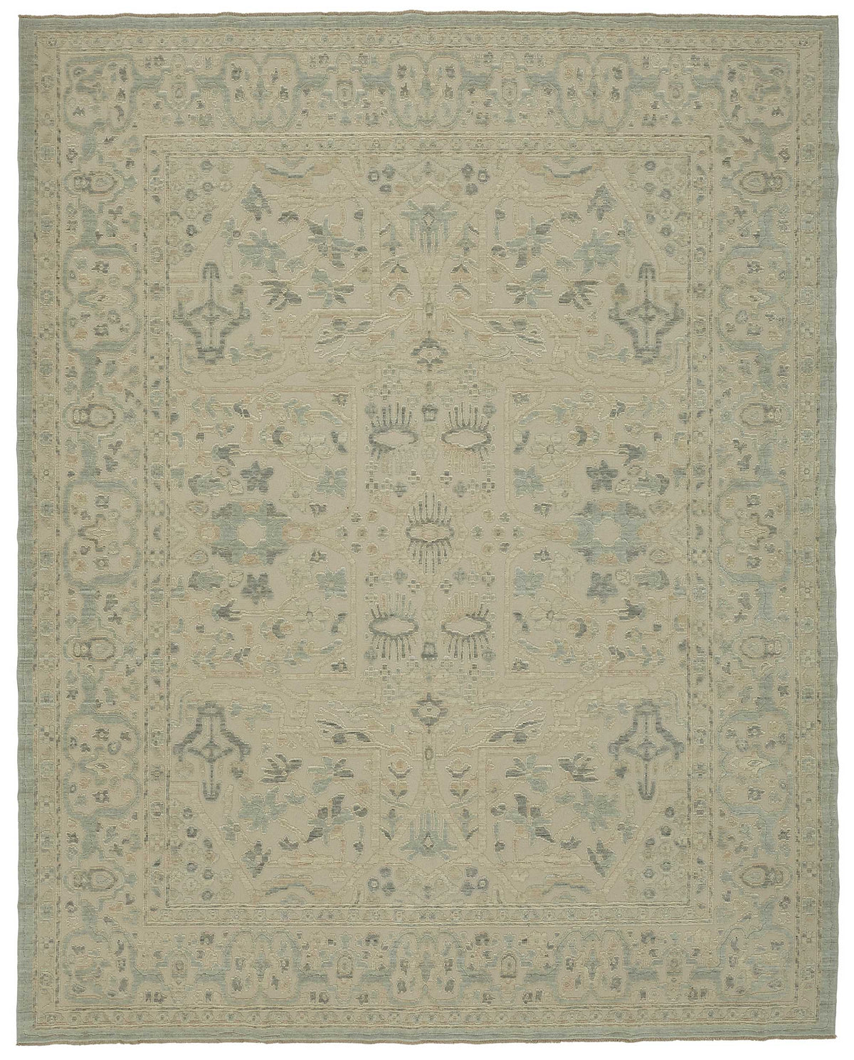 9x11 Hand-Knotted Wool Oushak Rug - 47840