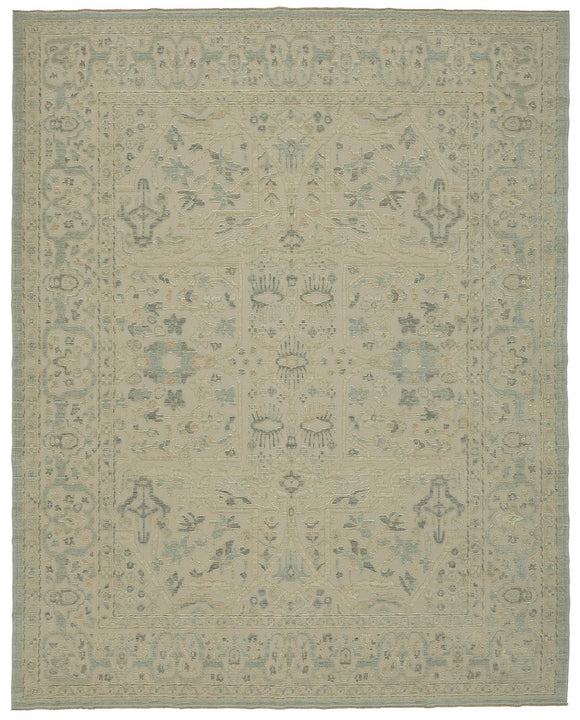 9x11 Hand-Knotted Wool Oushak Rug - 47840