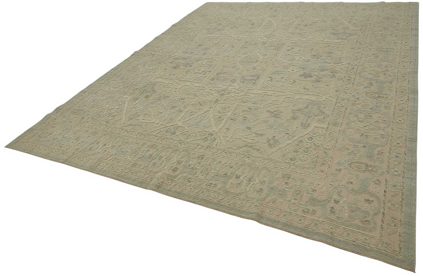 9x11 Hand-Knotted Wool Oushak Rug - 47840