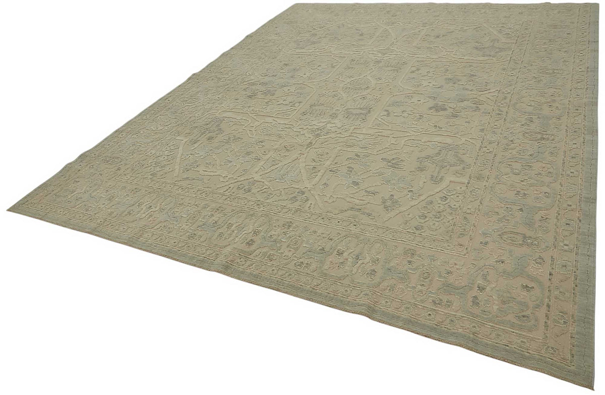 9x11 Hand-Knotted Wool Oushak Rug - 47840